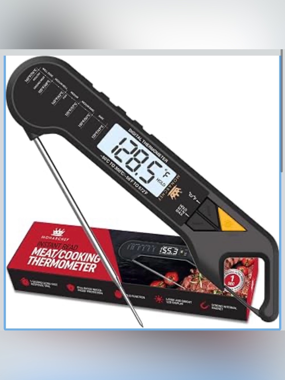 Digital Meat & Cooking Thermometer - Black